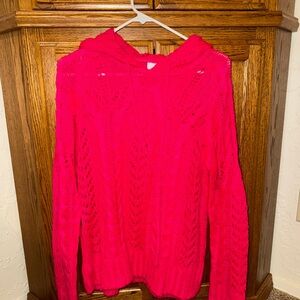 Greylin Bright Pink Cowl Neck Sweater